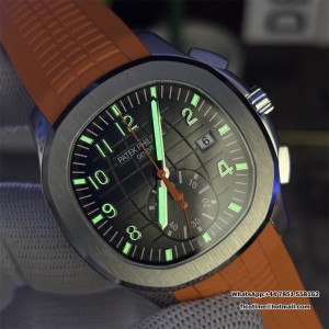 Aquanaut 5968 SS P1F Best Edition Gray Dial On Orange Rubber Strap A520 (Free Black Rubber Strap) - Image 8