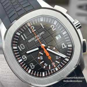 Aquanaut 5968 SS P1F Best Edition Gray Dial On Black Rubber Strap A520 (Free Orange Rubber Strap) - Image 6