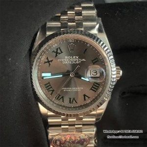 DateJust 36 126234 904L SS VF 1:1 Best Edition Gray Dial Green Roman on Jubilee Bracelet DD3235 - Image 10
