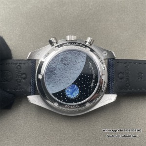 Speedmaster Professional Snoopy SS SMF 1:1 Best Edition Silver Dial Blue Marker On Blue Nylon Strap A3861(Free SS Bracelet) - Image 6