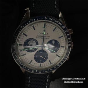 Speedmaster Professional Snoopy SS SMF 1:1 Best Edition Silver Dial Blue Marker On Blue Nylon Strap A3861(Free SS Bracelet) - Image 9