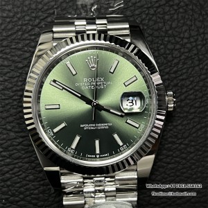 DateJust 41mm 126334 904L SS Clean Plus 1:1 Best Edition Green Dial Stick Marker On Jubilee Bracelet DD3235 - Image 9