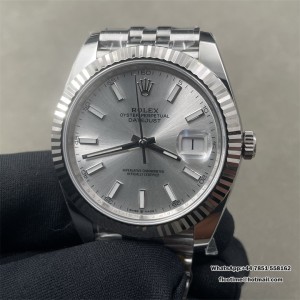 DateJust 41mm 126334 904 SS ARF 1:1 Best Edition Silver Dial Sticks Markers on Jubilee Bracelet DD3235 - Image 1