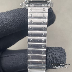 Santos de Cartier 27mm SS AF 1:1 Best Edition White Dial on SS SmartLinks Bracelet MIYOTA 9015 - Image 4