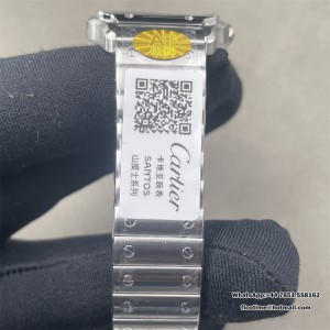 Santos de Cartier 27mm SS AF 1:1 Best Edition White Dial on SS SmartLinks Bracelet MIYOTA 9015 - Image 5