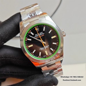 Milgauss 116400 GV Real Green Sapphire 904L SS VSF 1:1 Best Edition Black Dial on 904L SS Bracelet SA3131 - Image 3
