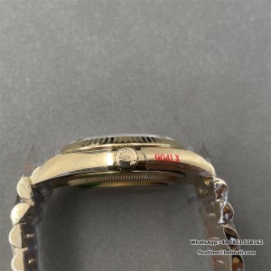 DayDate 36  QF Gold Dial Sticker Marker  on President Bracelet A2836 V2 (Gain Weight) - Image 3