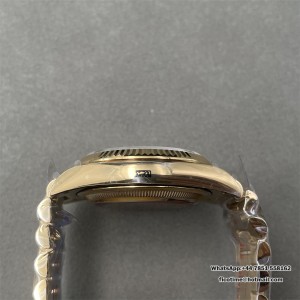 DayDate 36  QF Gold Dial Sticker Marker  on President Bracelet A2836 V2 (Gain Weight) - Image 4