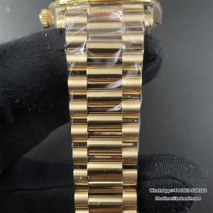 DayDate 36  QF Gold Dial Diamond Marker  on President Bracelet A2836 V2 (Gain Weight) - Image 5