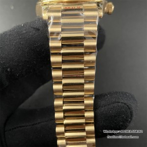 DayDate 36  QF Gold Dial Diamond Marker  on President Bracelet A2836 V2 (Gain Weight) - Image 6
