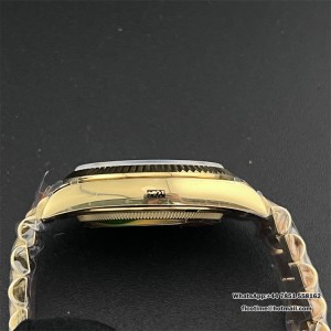 DayDate 36  QF Green Dial Roma Marker  on YG President Bracelet A2836 V2 (Gain Weight) - Image 3
