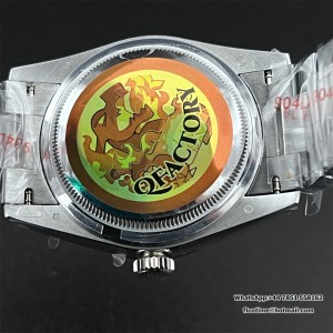 DayDate 36  QF Silver  Dial Sticker Marker on President Bracelet A2836 V2 (Gain Weight) - Image 9