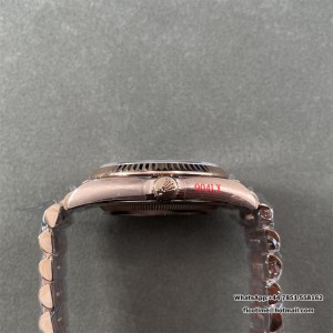 DayDate 36  QF Brown Dial Roma Marker on RG President Bracelet A2836 V2 (Gain Weight) - Image 3