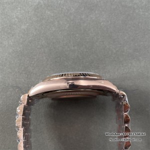 DayDate 36  QF Brown Dial Roma Marker on RG President Bracelet A2836 V2 (Gain Weight) - Image 4