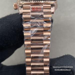 DayDate 36  QF Brown Dial Roma Marker on RG President Bracelet A2836 V2 (Gain Weight) - Image 6