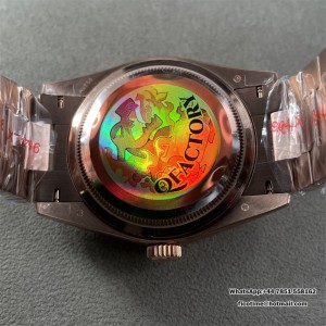 DayDate 36  QF Brown Dial Roma Marker on RG President Bracelet A2836 V2 (Gain Weight) - Image 9