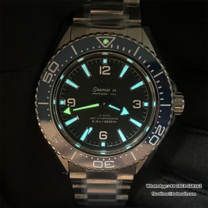 Planet Ocean 600M 42mm SS/SS VSF 1:1 Best Edition Blue Ceramic Black Dial on SS Super Clone - Image 9