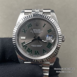 DateJust 41 126334 904L SS VSF 1:1 Best Edition Gray Dial Green Roman on Jubilee Bracelet DD3235 (Free Sprung) - Image 1