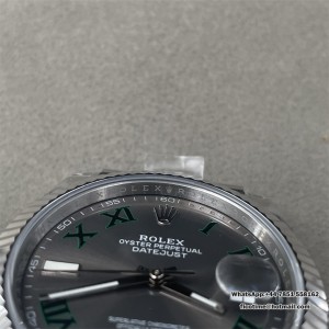 DateJust 41 126334 904L SS VSF 1:1 Best Edition Gray Dial Green Roman on Jubilee Bracelet DD3235 (Free Sprung) - Image 2