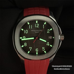 Aquanaut 5167 Singapore SS DDF 1:1 Best Edition Gray Dial on Red Rubber Strap DD324 Super Clone - Image 9