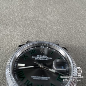 DateJust 36 SS 126234 ARF 1:1 Best Edition 904L Steel Gray Dial Green Roman on Jubilee Bracelet VS3235 V2 - Image 2