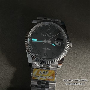DateJust 36 SS 126234 ARF 1:1 Best Edition 904L Steel Gray Dial Green Roman on Jubilee Bracelet VS3235 V2 - Image 9