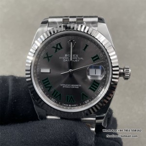 DateJust 41 126334 904L SS ARF 1:1 Best Edition Gray Dial Green Roman on Jubilee Bracelet VS3235 (Free Sprung) - Image 1