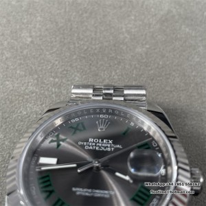 DateJust 41 126334 904L SS ARF 1:1 Best Edition Gray Dial Green Roman on Jubilee Bracelet VS3235 (Free Sprung) - Image 2