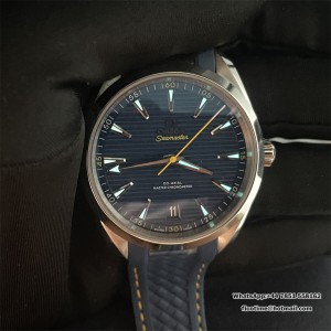 Aqua Terra 150m 'Mondo' 41mm SS VSF 1:1 Best Edition Blue Textured Dial on Rubber Strap A8900 Super Clone - Image 9