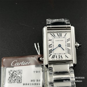 Cartier Tank Must Small Blk SS/SS White F1F Swiss Qtz - Image 2