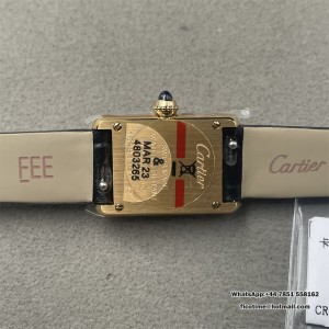 Tank Louis 16.5mm YG F1F 1:1 Best Edition White Dial on Black Leather Strap Quartz mini - Image 6
