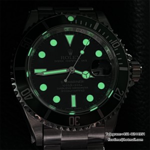 RAF A3135 Submariner 40mm 16610LV Green Bezel Black Dial Rehaut 904L SS Bracelet - Image 9