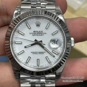 VSF VS3235 DateJust 41mm 126334 Fluted Bezel White Dial Jubilee Bracelet V2 DD3235 - Image 1