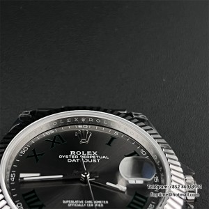 VSF VS3235 DateJust 41mm Wimbledon Fluted Bezel Grey Dial Green Roma Marker Oyster Bracelet DD3235 - Image 2