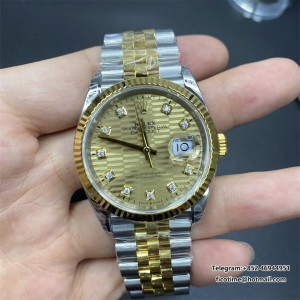 VSF VS3235 DateJust 36mm Fluted Bezel Gold Motif Dial Diamond Marker YG/SS Jubilee Bracelet - Image 1