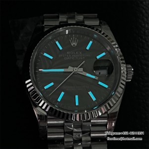 VSF VS3235 DateJust 36mm Fluted Bezel Green Palm Dial Jubilee Bracelet - Image 9