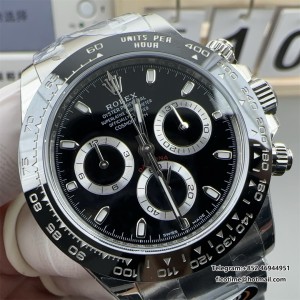 BTF DD4130 Daytona  Ceramic Bezel Black Dial SS Bracelet - Image 6