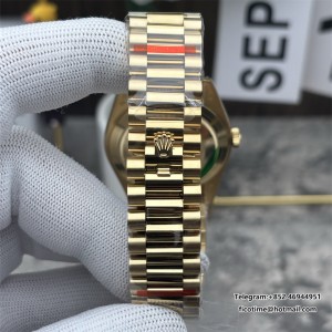 GMF A2836 Tungsten DayDate 40MM YG Black Dial Diamond Marker YG President Bracelet - Image 8