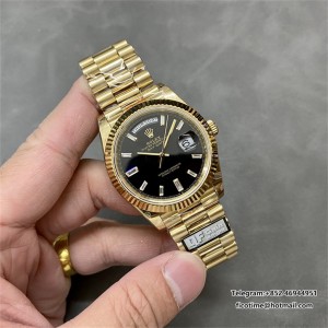 QF Gain Weight V6 A2836 DayDate 40MM Black Dial Diamond Marker President Bracelet - Image 7