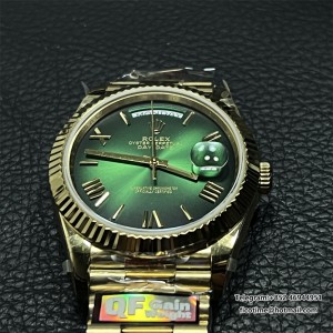 QF Gain Weight V6 A2836 DayDate 40MM Gradual Green Dial President Bracelet - Image 9