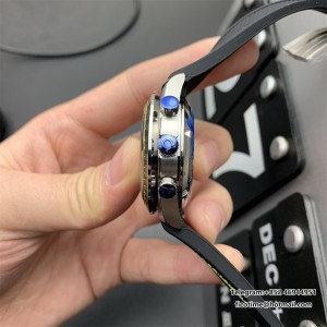 HRF A7750 Speedmaster 40mm Racing Master White/Black Dial Black Rubber Strap - Image 4