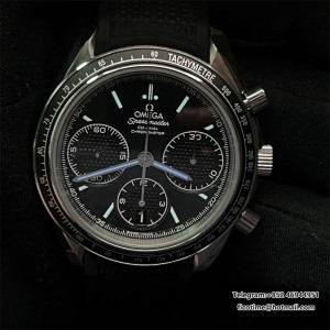 HRF A7750 Speedmaster 40mm Racing Master Black Dial Black Rubber Strap - Image 9