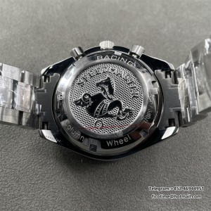 HRF A7750 Speedmaster 40mm Racing Master Black/White Dial SS Bracelet - Image 8