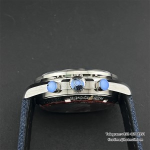 OSF A7750 Speedmaster 42mm Moonwatch Professional Silver Snoopy Award 50th Anniversary Blue leather Strap - Image 7