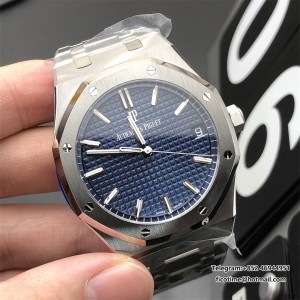 ZF A4302 AP Royal Oak 41mm 15500 Blue Dial SS Bracelet free sprung - Image 3