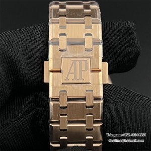 ZF Swiss Quartz AP Royal Oak 33mm 67651 RG Brown Dial RG Bracelet - Image 6
