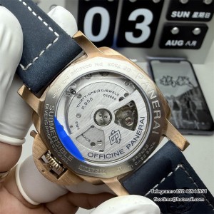 VSF P9000 PAM1074 42mm Submersible Bronze Blue Dial Blue Leather Strap - Image 6