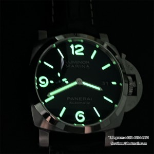 VSF P9000 PAM1312 44mm Luminor Black Dial Black Leather Strap - Image 8