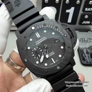 VSF P9010 PAM979 47mm Submersible Carbon Black Dial Black Rubber Strap - Image 6