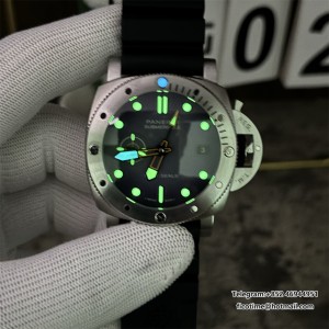 VSF P9000 PAM1323 44mm Submersible GMT Gradient Grey Dial Black Rubber Strap - Image 6